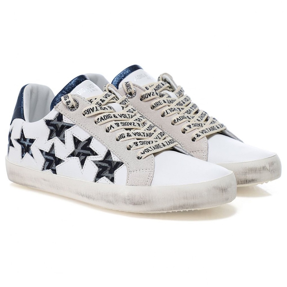 Women’s Zadig Used Star Leather Sneakers